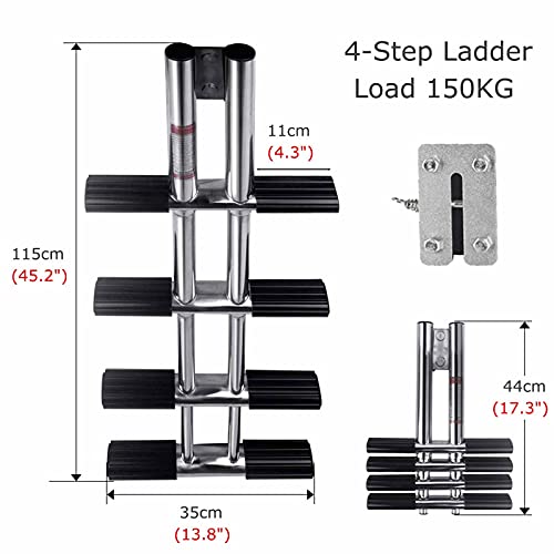 Échelle de quai verticale robuste 4 étapes double montage 330 LB - 3