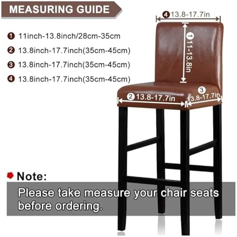 Premium Barstool Covers - Set of 4, Stylish Pub Chair Slipcovers for Short Swivel Dining & Back Bar Stools, Easy to Clean, Durable Fabric, Perfect for Home & Restaurants