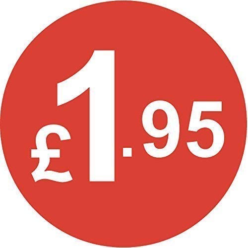 Pack of 500-20mm Price Stickers - Choose from 10p to £95 - Bright Red - Many Prices to Choose from (£1.95 - Red)