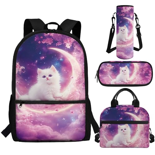 Sac à dos école primaire motif chat mignon rose pour une rentrée joyeuse