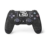 Skinit Decal Gaming Skin for PS4 Controller - Officially Licensed College LSU Tiger Eye Grey Design
