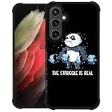CARLOCA Compatible with Samsung Galaxy S24 Plus Case,Panda On Swole Pattern Ultra Protection Shockproof Soft Silicone TPU Non-Slip Back for Samsung Galaxy S24 Plus