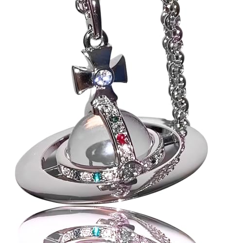 [Liberte555] 地雷系 アクセサリー ネックレス サブカル 地雷 土星 サブカル系 量産型 病み系 原宿系 天使界隈 (シルバー)