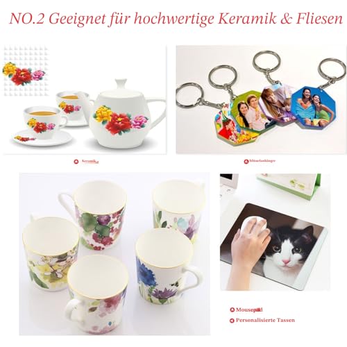 A-SUB Sublimationspapier für Tassen Größe, 89 x 229 mm, 100 Blatt, 120 g/m², kompatibel mit Epson, Sawgrass, Ricoh, Brother Sublimationsdrucker
