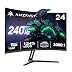 Amzfast Ecran PC Gaming 24 Pouces 240Hz/FHD Moniteur Incurvé 1920x1080, sRGB 124% / DCI-P3 93%, 1ms MPRT, Anti-Lumière Bleue,Eyes Care, Adaptive Sync, VESA 75x75, AMZG24C1Pro