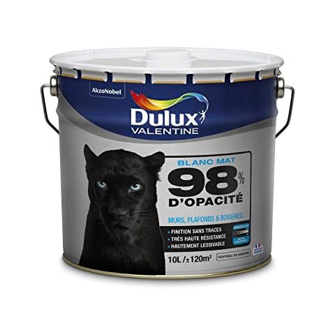 DULUX VALENTINE Peinture Mat Blanc 10L Cover