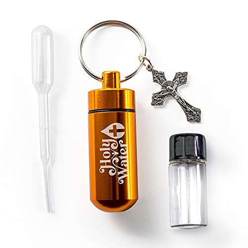 Logos Trading Post Gold Catholic Holy Water Bottle Keychain Kit