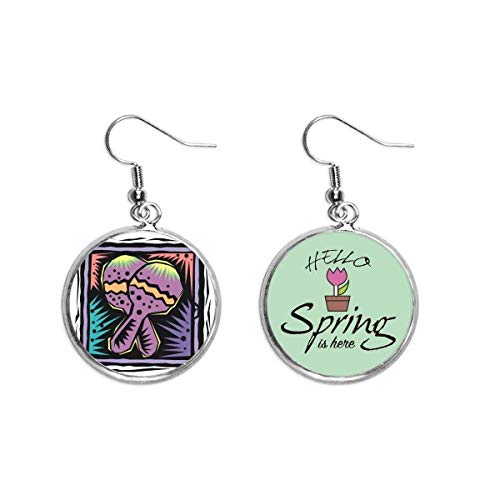 Pendientes de raqueta morados estilo colgante mexicano joyería primavera mujer