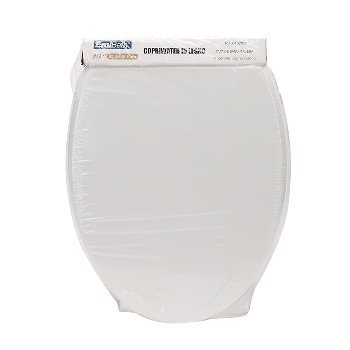 Sedile WC Universale per Disabili in Legno con Coperchio, Copriwater da Bagno 445x375mm, Bianco