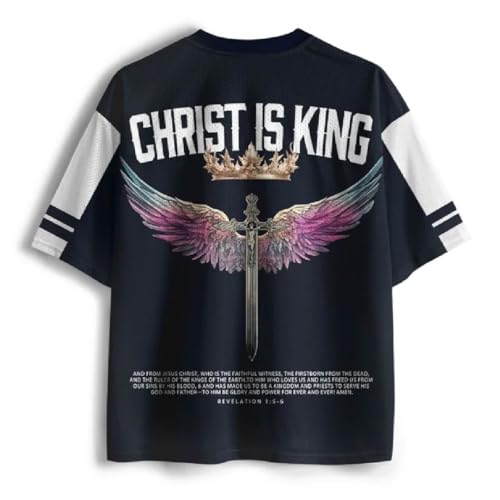 Graphic Tees Summer Novelty Women Men Oversized Wings with Sword Christian Jersey3