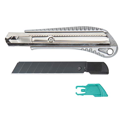 wolfcraft Abbrechklingenmesser 4306000 – Extra scharfes Cutter Messer mit 18mm Abbrechklinge – Kompatibel mit Standardklingen - für Hand- & Heimwerker