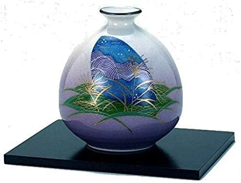 Kutani Yaki(Ware) Vase Traditional Japanese Ancient Yuzen Kimono Pattern