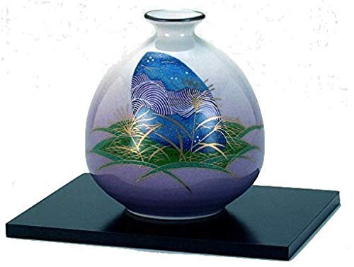 Kutani Yaki(Ware) Vase Traditional Japanese Ancient Yuzen Kimono Pattern #TOP1