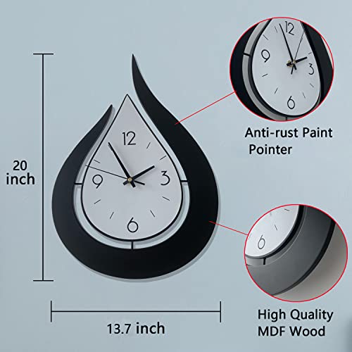 Shunzy Decorative Wall Clock For Living Room Decor, Modern Wall Clocks Battery Operated For Bedroom Kitchen Office Home, 20 Inch Acrylic Big Silent Creative Wall Clock Non Ticking #TOP1