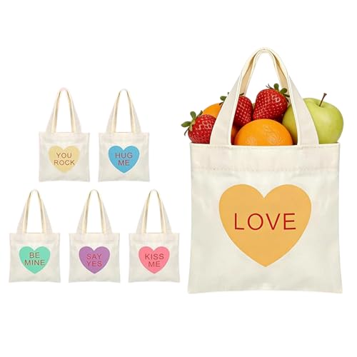 Sac fourre-tout pour femme réutilisable avec motif cœur grand cabas shopping école