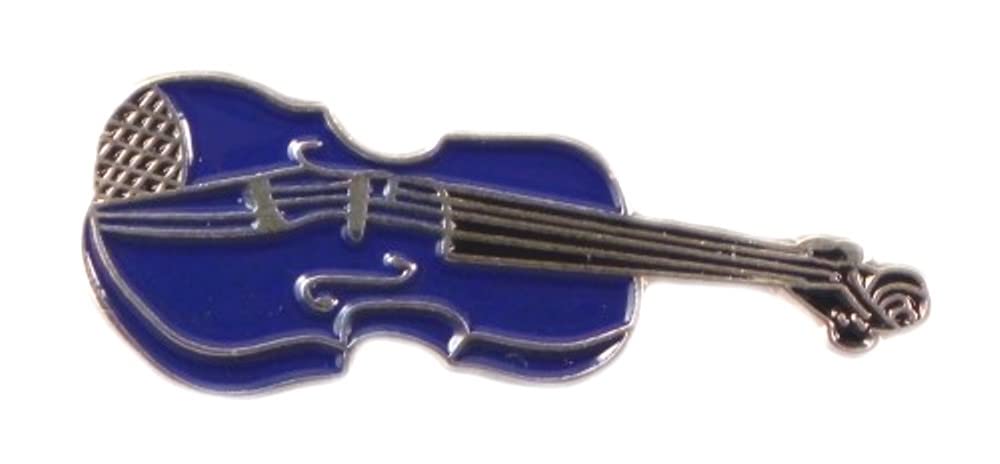 Metal Enamel Pin Badge Brooch Orchestral Musical Violin (Blue)