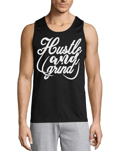 Débardeur en coton pour homme Hustle and Grind noir respirant pour le sport et le quotidien