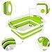 QiMH Collapsible Cutting Board - Portable Washing Veggies Fruits Food Grade Camping Sink (8.5Quart) with Draining Plug - Foldable Multi-function Kitchen Plastic Silicone Basin(Knife Included)