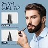 Beard Pencil Filler for Men Black - Beard Pen With Beard Brush & Comb, Barber Pencil Dual-Head, Sweat-Proof & Waterproof Beard Filler Grooming Kit for Men, Gifts for Men (Dark Brown)