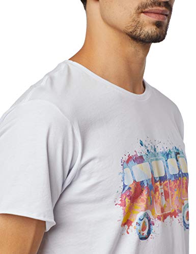 Joss Camiseta Básica Estampada Masculino, Médio, Branco
