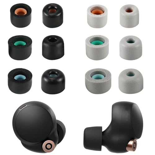 6Pairs Memory Foam Earbud Tips Silicone Ear Tips for Sony WF-1000XM5 Ear Tips Earbud Tips for Sony WF-1000XM4 Soft Anti-Slip Replacement Eartips for Enhanced Comfort and Noise Isolation(S/M/L)