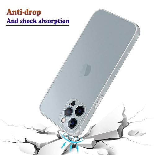 Image of Amazon Brand - Solimo Frosted | Translucent | Ultra Thin | Flexible | Anti Scratch | Slim Fit | Soft Back Cover for Apple iPhone 12 Pro Max - Frosted White