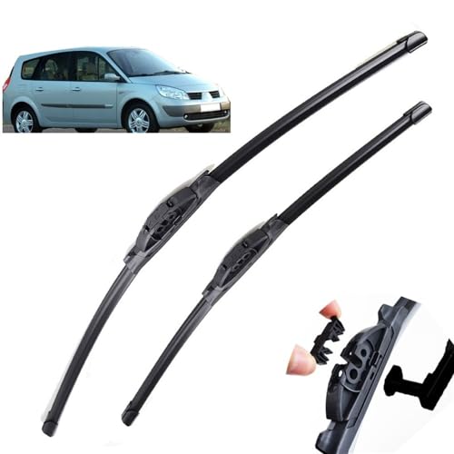 Car Wiper Front Wiper Blades Compatible with Renault Scenic II Grand Scenic II 2 2003 2004 Windshield Windscreen Window Brushes 26"+21"