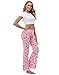 HDE Womens Pajama Pants Wide Leg Sleepwear Casual Loose Lounge Pant PJ Bottoms Pink Coffee - 1X