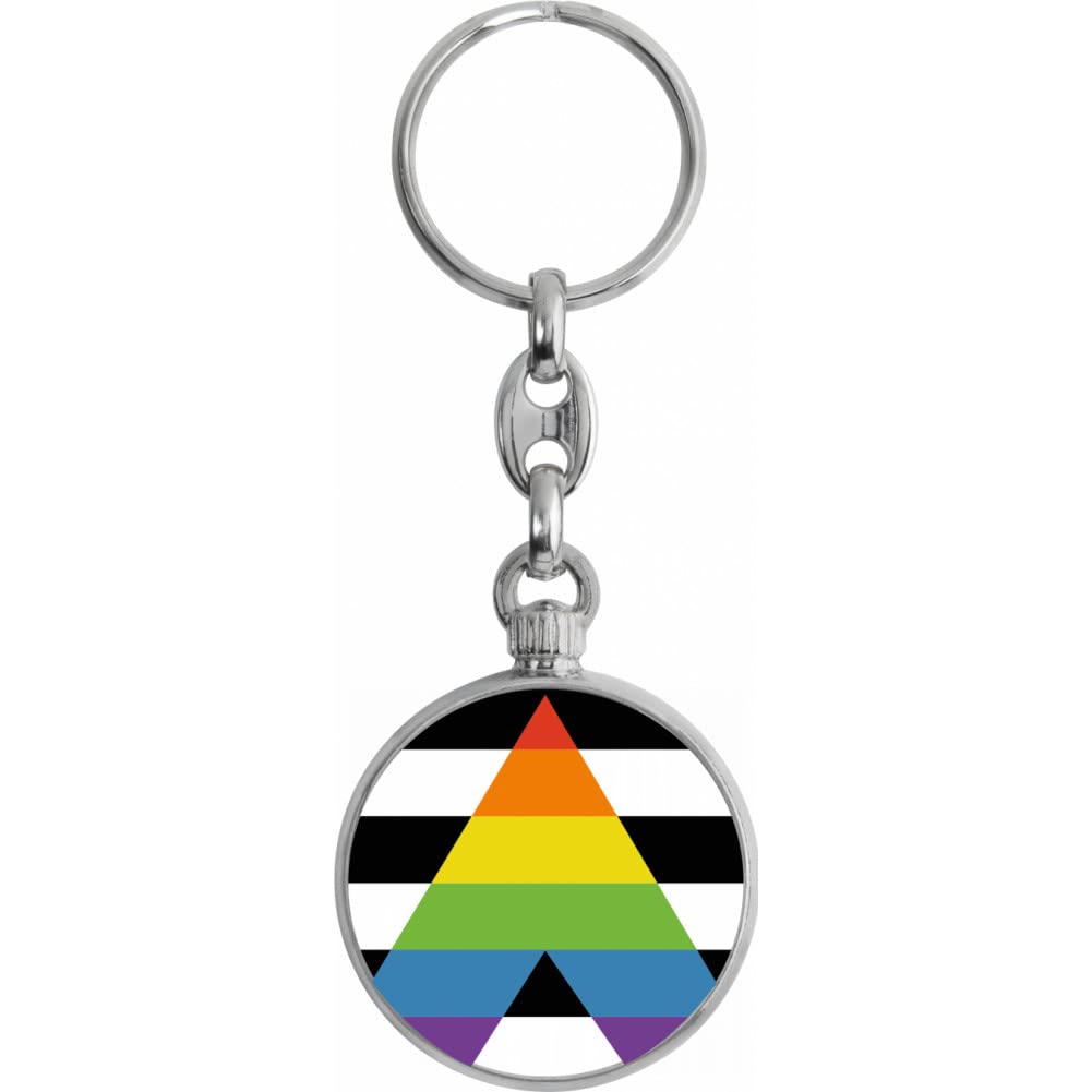Toff London Unisex Silver Pride Ally Flag Keyring