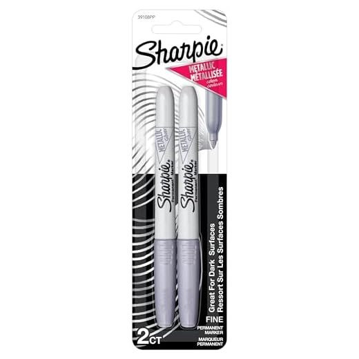Sharpie 39108PP Fine Point Metallic Silver Permanent Marker, 1 Blister Pack with 2 Markers each (Packaging May vary)