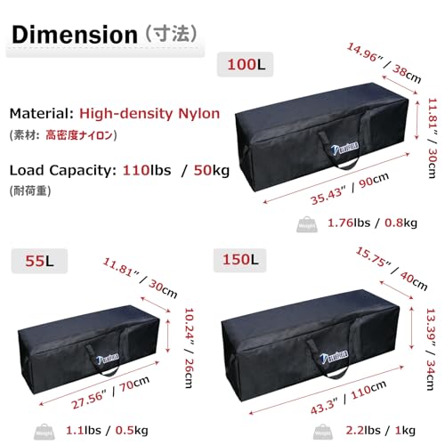 Azarxis Large Travel Luggage Duffel Bag 150L Lightweight Foldable Bag for Luggage Gym Sports Camping Travelling Cycling Storage Shopping (Black, L - 150L)2