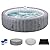BTMWAY 82" Inflatable Hot Tub for 4-6 People, 130 Soothing Bubble Jets Portable Ourdoor Spa, Smart Heating up to 104°F, with Insulated Cover & PE Floor Mat, 110-120V Input