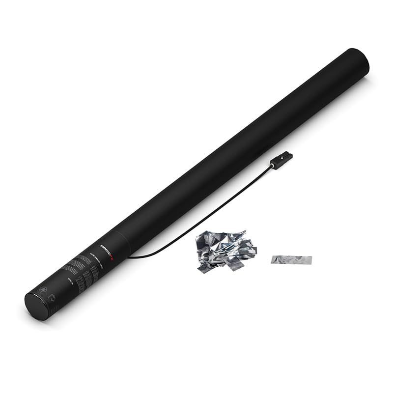 Konfetti-Kanone, elektrisch, silberfarben, 80 cm, Premiumqualität: 20 Kanonen