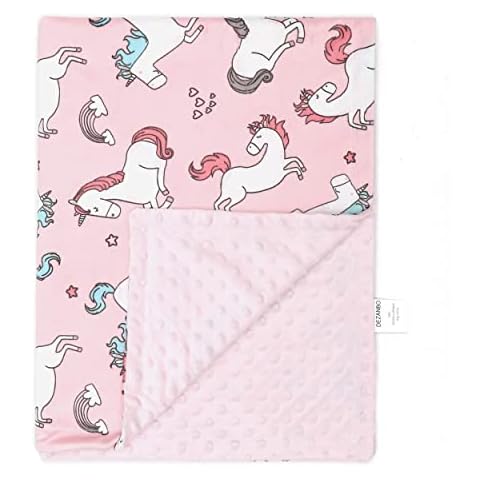 Baby Blanket for Boys Girls Baby Blankets Newborn,Super Soft Comfy,Patterned Minky with Double Layer,Dotted Backing, 30 x 40 Inch,Unicorn Cover