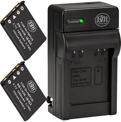 BM Premium 2-Pack of LB-012 Batteries and Charger for Kodak KLIC-7006, PIXPRO FZ55, FZ55-BK, FZ53 Cameras