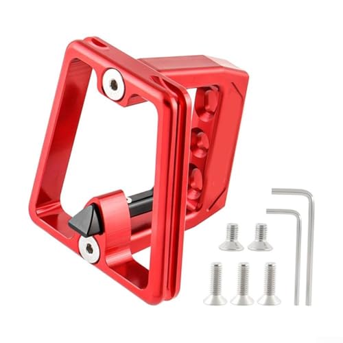 Aluminum Alloy 3-Hole Front Carrier Block for Bike Frame Adapter, Lightweight Front Shelf Mount Bracket with Wrench and Screws, Blue(Red)