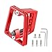 Aluminum Alloy 3-Hole Front Carrier Block for Bike Frame Adapter, Lightweight Front Shelf Mount Bracket with Wrench and Screws, Blue(Red)
