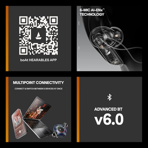 Image of boAt 2026 Launch Nirvana Crown, SONIC ARC, LEDs, Haptic Feedback,50dB Hybrid ANC,Spatial Audio, 6 Mic ENx, App Support, v6.0 Bluetooth Earbuds, TWS Ear Buds Wireless Earphones with mic (Sapphire Blue)