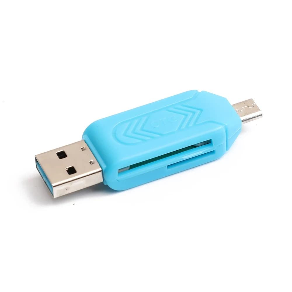 Zxtor Multi Use 3 in 1 Micro USB OTG Smart TF Card Reader Adapter with 2.0 USB HUB -Multi Colour