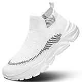 AONEREALRUN Men's Slip On Walking Shoes Running Comfortable Tennis Breathable Lightweight High Top Non Slip Athletic Gym Workout Casual Fashion Sneakers