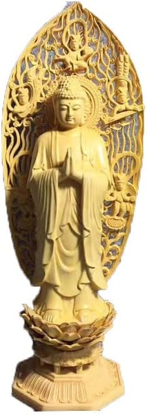 Mascot Wooden Crafts Wood Carving Art Wood Decoration Artwork 大叶黄杨婆娑三圣 由南海观音，如来佛，地藏王组成 木雕刻摆件(婆娑三圣)