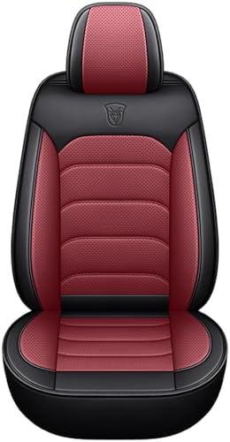 Qihtldsy Car Seat Covers Full Set, Universal Breathable Leather Automotive Seat Covers for Mazda CX-5 2025 Vehicles, Waterproof and Non-Slip 5 Seats Car Seat Cushion (Black/Red) — view 6