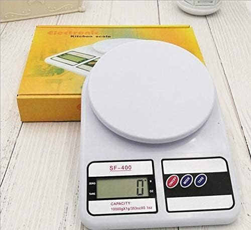 Image of ZUDELLA Digital Kitchen Food Weighing Scale, 10Kg x 1g Capacity, LCD Display, with 2 Batteries, for Healthy Living, Home Baking, Cooking Scale, Fitness & Balanced Diet, White