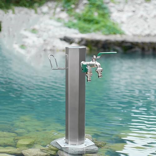XDLEDMKIZ Stainless Steel Freestanding Garden Water Column Fountain, Freestanding Garden Water Column Outdoor Water Column,Outdoor Faucet Antifreeze G