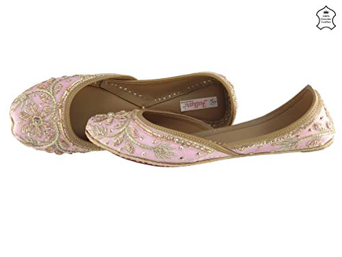 Image of Fulkari Women's Murraya Genuine Soft Leather Juttis | Bite and Pinch Free Jutis | Punjabi Jutti For Ladies | Bridal Ethnic Stylish Mojari Flats For Girls |