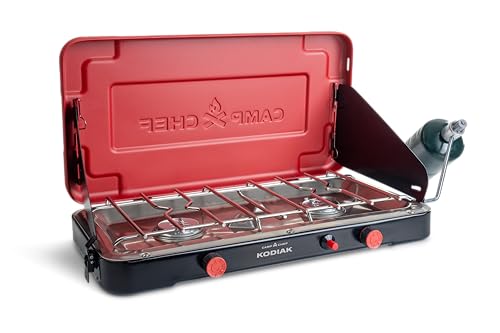 Camp Chef Mountain Series Kodiak - High Outpt Two-Burner Camp Stove - Lid Doubles as Windscreen - Portable Cooking Stove - For Outdoor Cooking - 20,000 BTU’s - Image 3