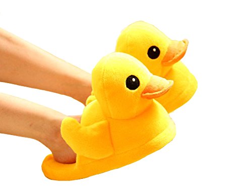 Cute Rubber Duck Winter Warm Slippers Plush Slippers