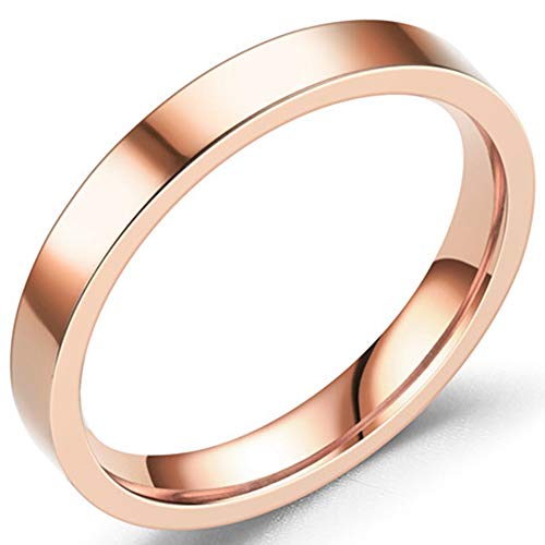 Jude Jewelers 3mm Stackable Stainless Steel High Polished Wedding Band Classical Ring (Rose Gold, 10)