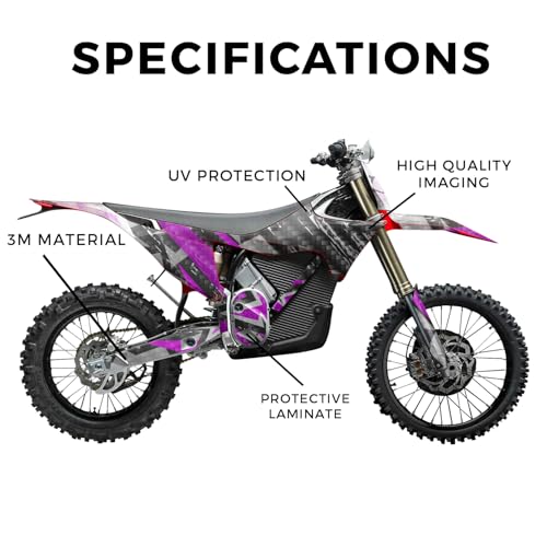 Image of Carbon Fiber Stark Varg MX 2023-2025 Graphics Kit Wrap - Grunge Star Magenta - Varg MX Skin - Premium 3M Vinyl Protective Wrap Decal Cover - Easy to Apply | Crafted in The USA by MightySkins