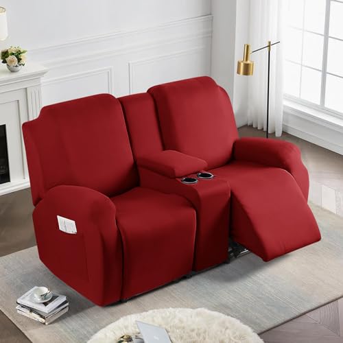 Funda de sillón relax reclinable de seda de leche para proteger tapicerías dañadas de dos plazas 2